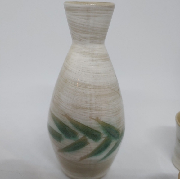 Vintage PCDG Sake Set Ceramic Hand Painted Bamboo - Picture 3 of 10